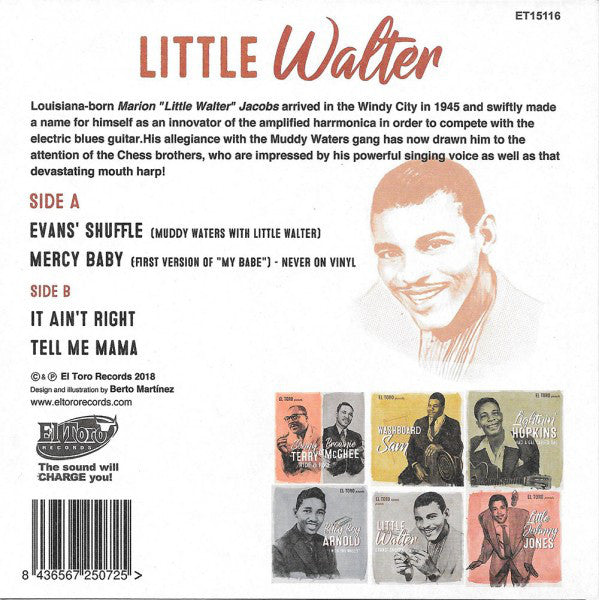 LITTLE WALTER (リトル・ウォルター) - Evan’s Shuffle +3 (Spain 限定ジャケ付き再発4曲入り 7"EP/New) デンジャーブルース4曲!