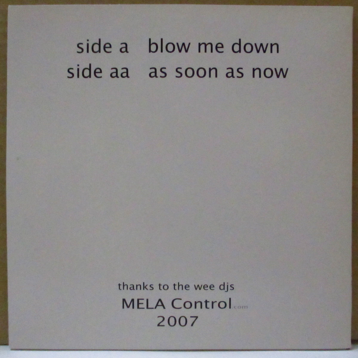 MY ELECTRIC LOVE AFFAIR (マイ・エレクトリック・ラヴ・アフェア) - Blow Me Down / As Soon As Now (UK 限定リリース 7インチ/New 廃盤) 残少!