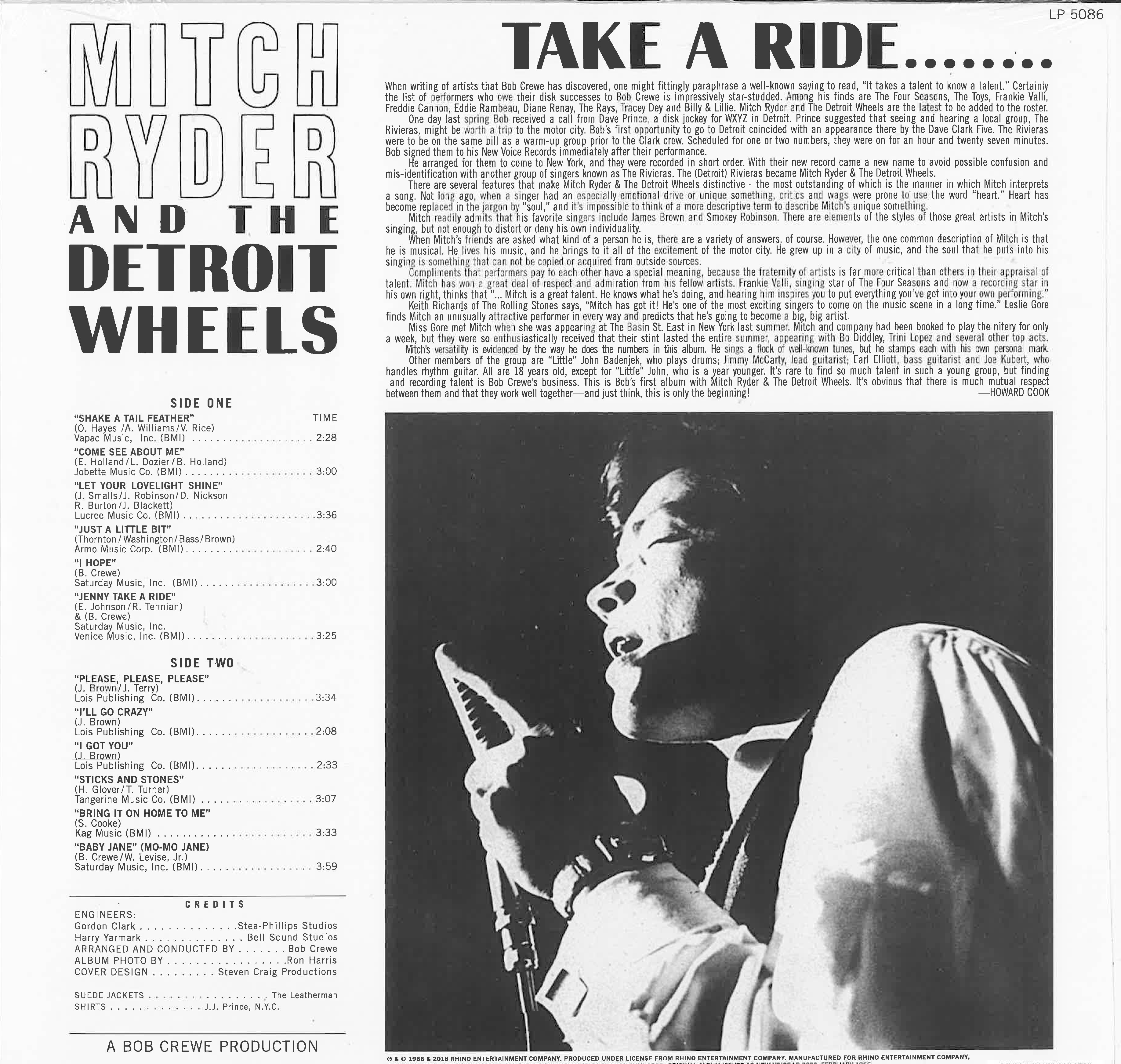 MITCH RYDER & THE DETROIT WHEELS (ミッチー・ライダー & ザ・デトロイト・ホイールズ) - Take A Ride... (US Ltd.Reissue 180g HQ Gold Vinyl Mono LP/New)