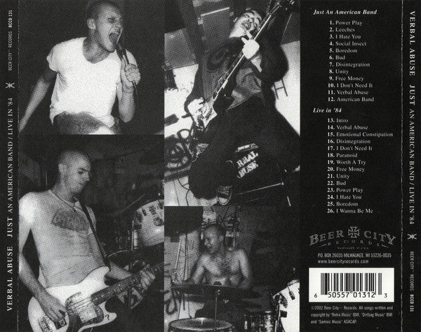 VERBAL ABUSE (ヴァーバル・アビューズ) - Just An American Band : Live In '84 (US 「正規」限定再発 CD/ New) 未発表ライブ15曲追加!