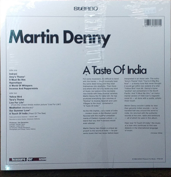 MARTIN DENNY (マーティン・デニー) - A Taste Of India (EU 限定復刻再発アナログ LP/New)