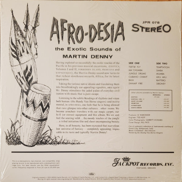 MARTIN DENNY (マーティン・デニー) - Afro-Desia (US 正規限定再発「オレンジVINYL」ステレオ LP/New)エキゾチカ巨匠'59年6作目アルバム!