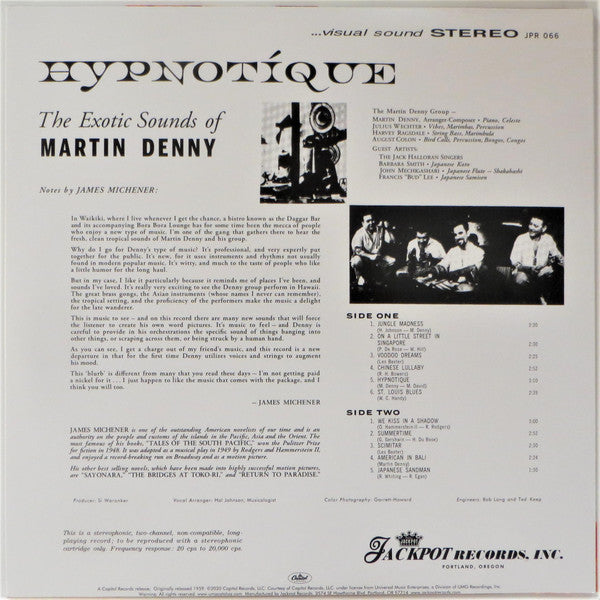 MARTIN DENNY (マーティン・デニー) - Hypnotique (US Re Ltd.1000 Blue Vinyl Stereo LP/New)