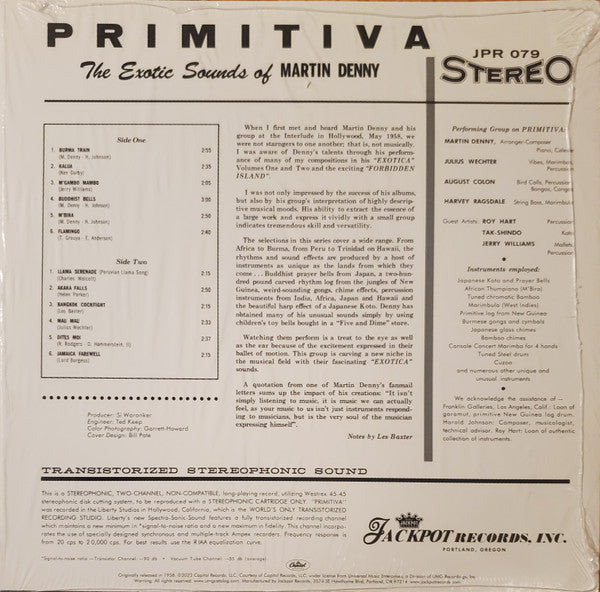 MARTIN DENNY (マーティン・デニー) - Primitiva (US Ltd.Blue Swirl Vinyl Stereo LP/New)