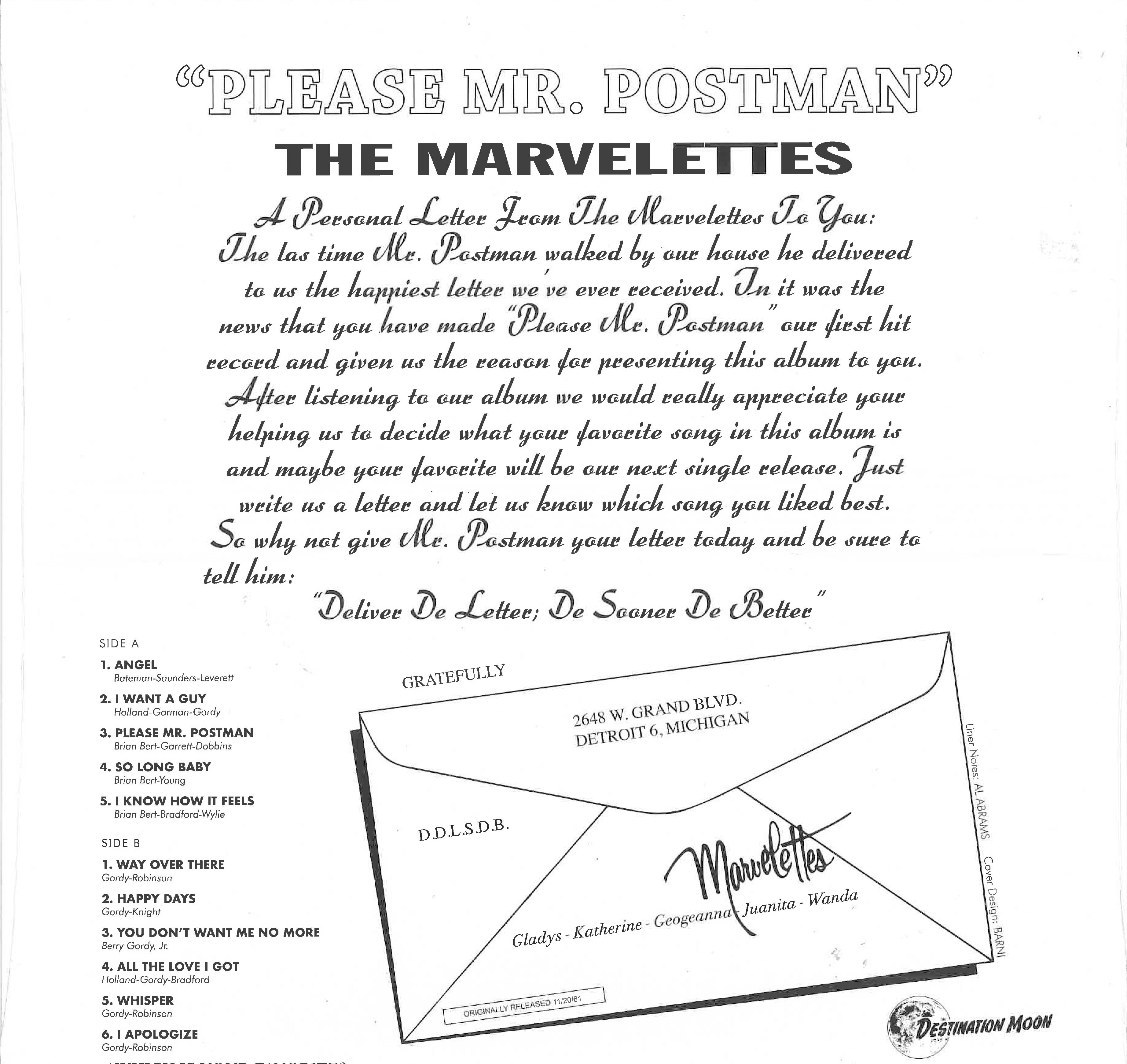 MARVELETTES (マーヴェレッツ) - Please Mr.Postman (EU 500枚限定復刻再発「クリア・ヴァイナル」 LP/New)