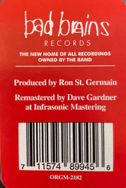BAD BRAINS (バッド・ブレインズ) - Quickness (US 「正規」限定再発 LP / New) '89年HR2度目の復帰アルバム!