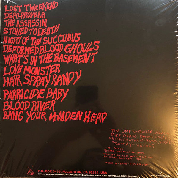 CONDEMNED TO DEATH (コンデムド・トゥ・デス) - Diary Of A Love Monster (US 200 Ltd.Reissue LP/ New)