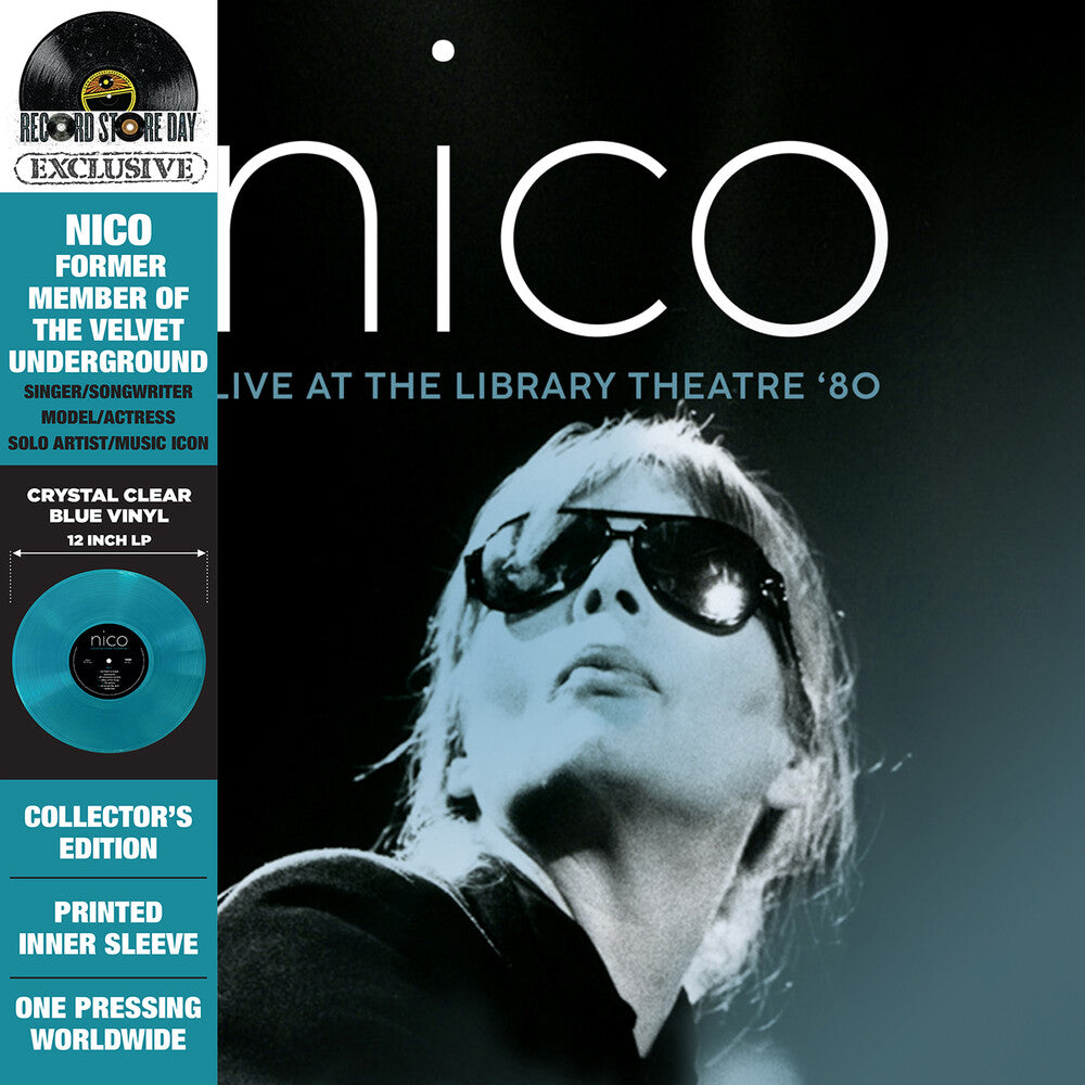 NICO (Nico) - Live At The Library Theatre '80 (US RSD 2023 limited edition of 2,000, crystal-clear light-blue vinyl LP/New)