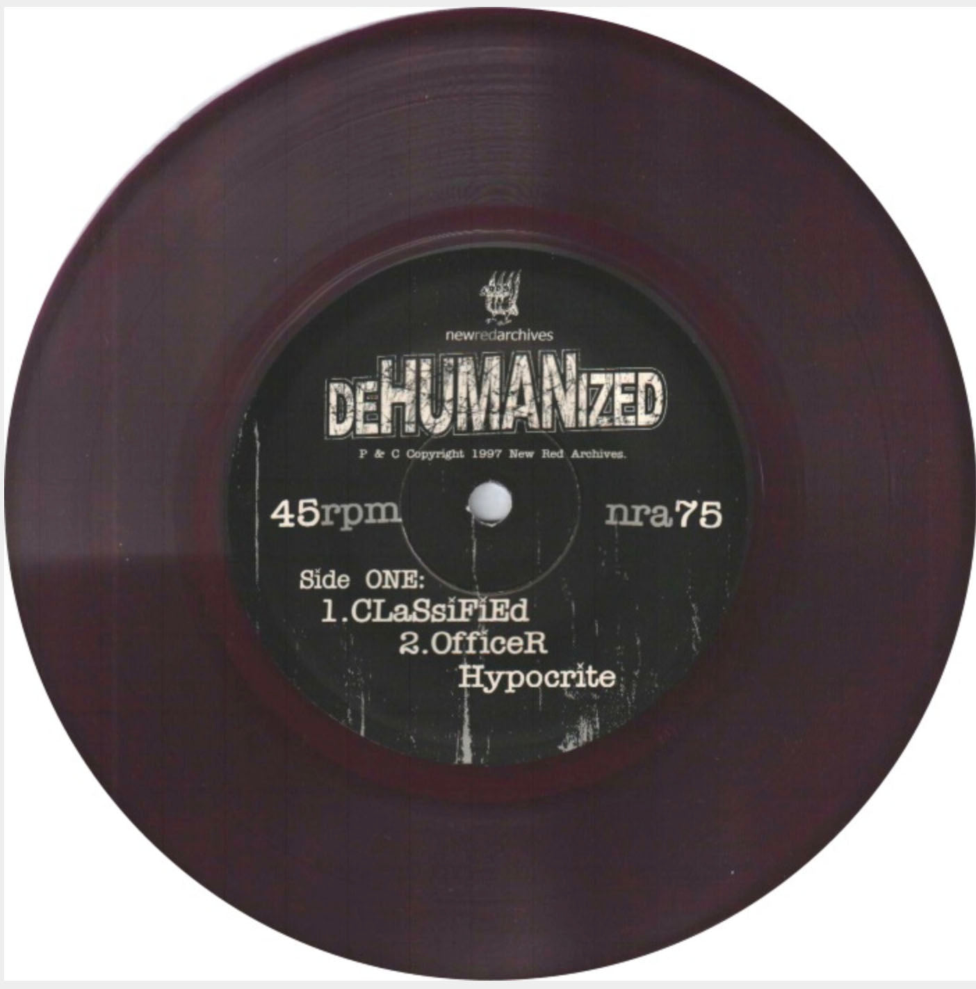 DEHUMANIZED (デヒューマナイズド) - Classified +3 (US 限定パープルヴァイナル 7"「廃盤 New」)