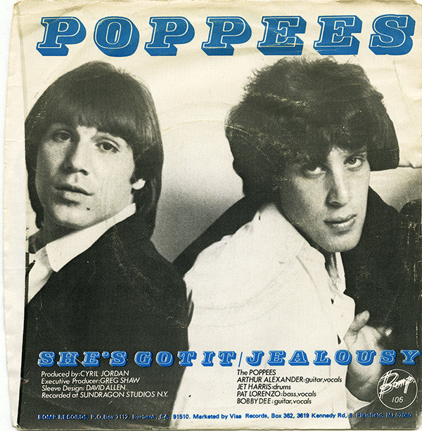 POPPEES (ポッピーズ) - Jealousy / She's Got It (US オリジナル 7"「廃盤 New」) 廃盤新品デッドストック品 !