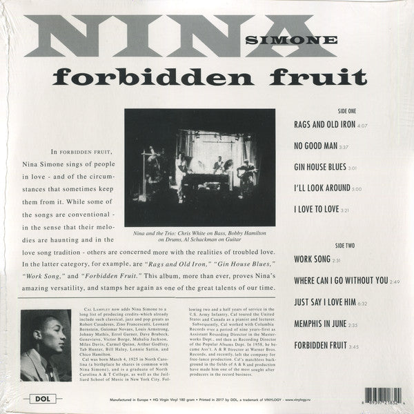 NINA SIMONE (ニーナ・シモン) - Forbidden Fruit (EU 限定復刻再発「HQ=高音質」 180g HQ Vinyl LP-見開きジャケ/New) 61年名作スタジオ録音アルバム
