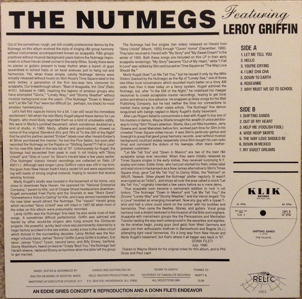 NUTMEGS (ナットメグス) - featuring LEROY GRIFFIN (US 名門RELIC社限定再発 LP/New)