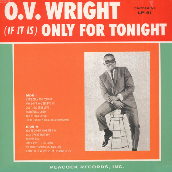 O.V.WRIGHT (オー・ヴイ・ライト) - (If It Is) Only For Tonight (US Ltd.Reissue LP/New)