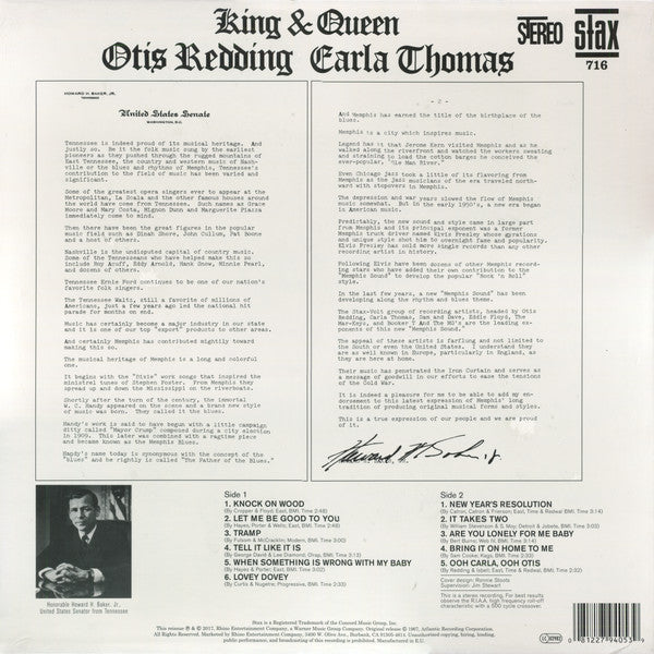 OTIS REDDING & CARLA THOMAS (オーティス・レディング & カーラ・トーマス) - King & Queen (EU 限定復刻再発モノラル LP/New)