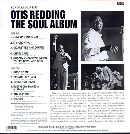 OTIS REDDING (オーティス・レディング) - The Soul Album (US サンデイズド社限定復刻再発「HQ=高音質」180g モノラル LP/New) '66年4作目アルバム