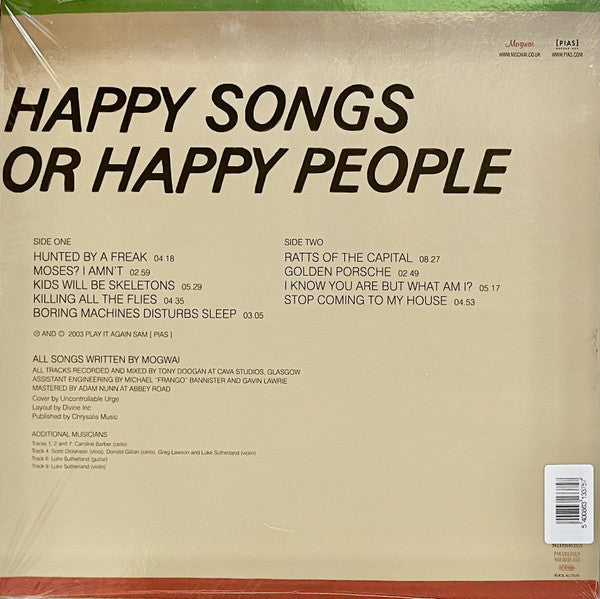 MOGWAI (モグワイ) - Happy Songs For The Happy People (UK 5,000枚限定復刻リマスター再発クリアグリーンヴァイナル LP/NEW)