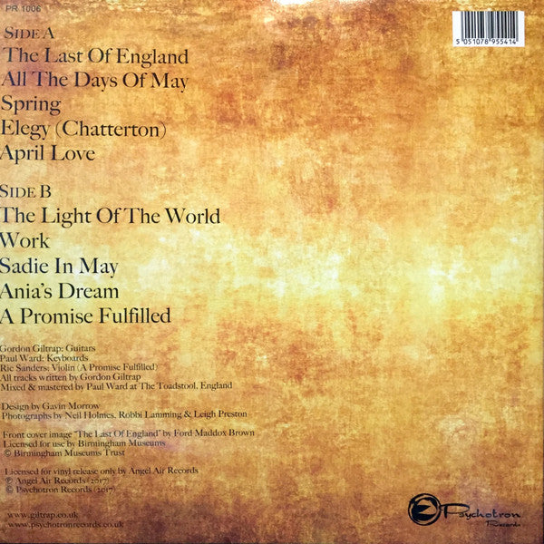 GORDON GILTRAP & PAUL WARD (ゴードン・ギルトラップ&ポール・ワード) - The Last Of England (UK 500枚限定リリース・オレンジヴァイナル LP/NEW)