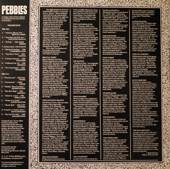 V.A. (60's ガレージパンク名作シリーズコンピ ) - Pebbles Vol.4 ”Summer Means Fun ! (US 限定復刻再発「ブラックVINYL 」 LP/New)