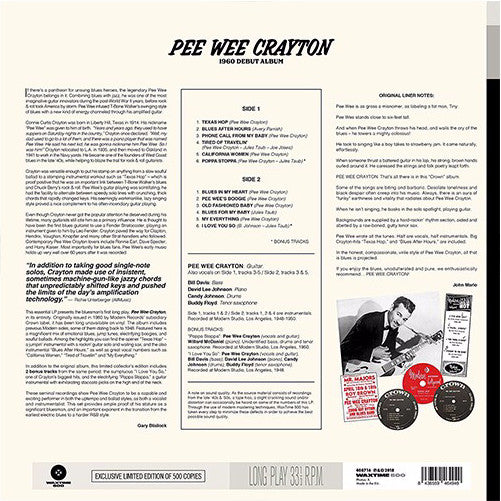 PEE WEE CRAYTON (ピー・ウィー・クレイトン) - Pee Wee Crayton (EU 500 Ltd.180g LP/New)