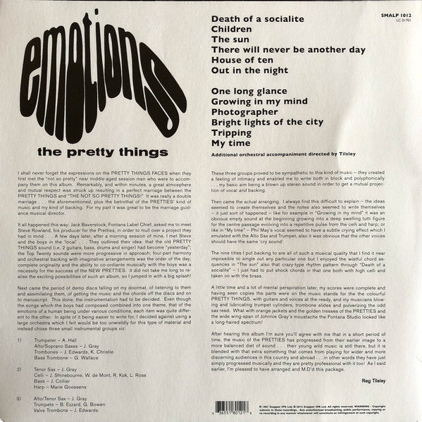 PRETTY THINGS (プリティ・シングス) - Emotions (UK 限定復刻再発180g モノラル LP/New)