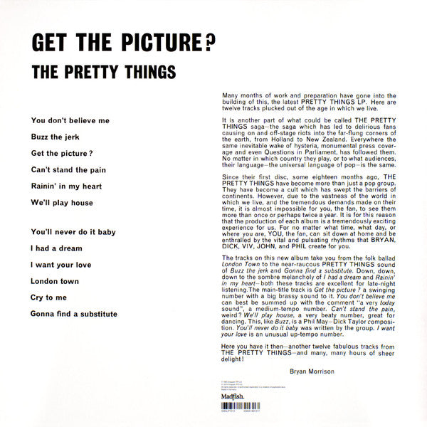 PRETTY THINGS (プリティ・シングス) - Get The Picture? (UK-EU 限定復刻再発180g モノラル LP/New)