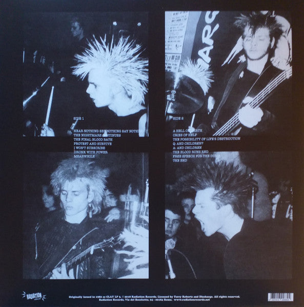 DISCHARGE (ディスチャージ) - Hear Nothing See Nothing Say Nothing (Italy 1,000枚限定「正規」再発ホワイトヴァイナル LP/ New) '82 最高傑作1STアルバム !