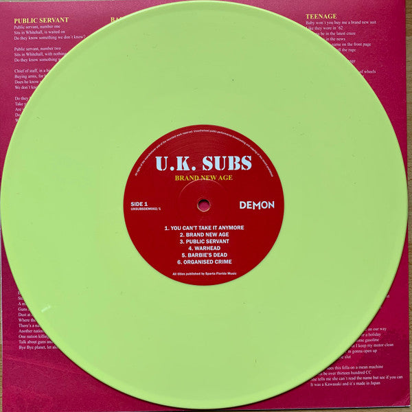 U.K. SUBS (U.K. サブス) - Brand New Age (EU 限定再発ピンク&イエローヴァイナル 2x10"/ New)