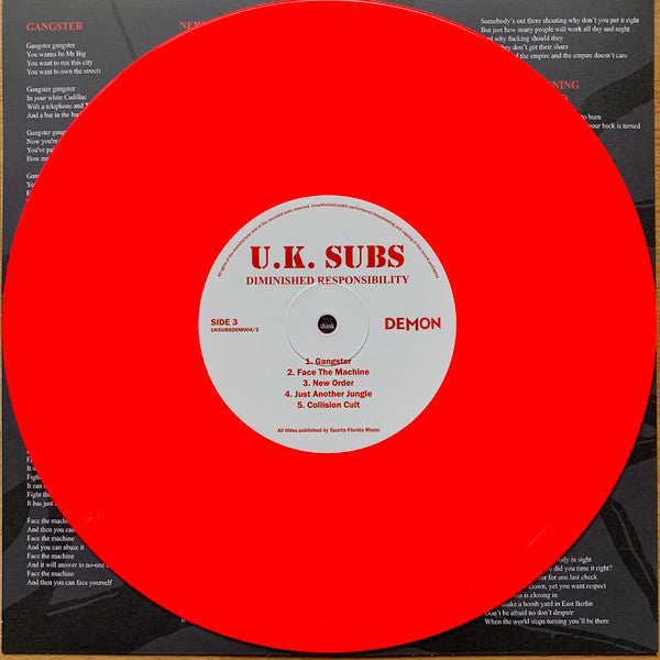 U.K. SUBS (U.K. サブス) - Diminished Responsibility (EU 限定再発ホワイト&マゼンタヴァイナル 2x10"/ New)