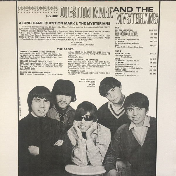 ? (QUESTION MARK) & THE MYSTERIANS (クエスチョン・マーク&ザ・ミステリアンズ) - Action (EU 限定リプロ再発モノラル LP / New)
