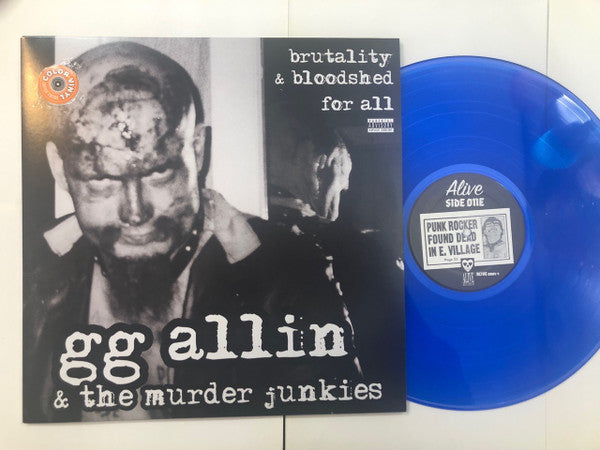 GG ALLIN & THE MURDER JUNKIES (GG アリン & ザ・マーダー・ジャンキーズ) - Brutality & Bloodshed For All (US Ltd.Reissue Blue Vinyl LP / New)