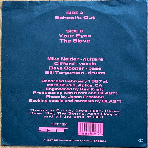 BL'AST! (ブラスト) - School's Out (US Ltd.Reissue 7"/ New)
