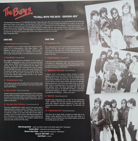 BOYS, THE (ザ・ボーイズ) - To Hell With The Boys : The Original Mix (German 限定プレス再発 LP/ New) 3rdアルバムの「オリジナルミックス」バージョン !