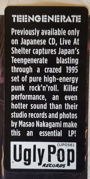 TEENGENERATE (ティーンジェネレート) - Live at Shelter (Canada 限定リマスター再発 LP/New)絶頂期’95年爆裂白熱ライブ
