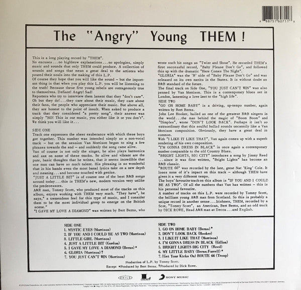 THEM (ゼム) - "Angry" Young Them! (EU 正規限定復刻再発180g モノラルLP/New)'65年名作デビュー・アルバム!