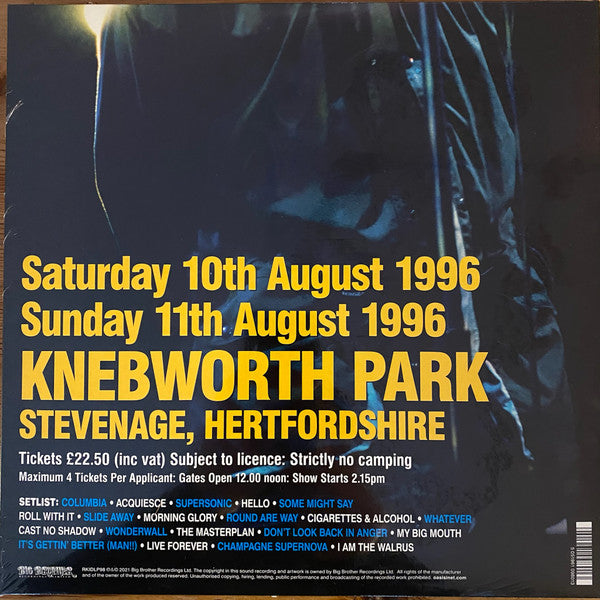 OASIS (オアシス) - Knebworth 1996 (EU 限定180グラム重量 LPx3枚組/NEW)