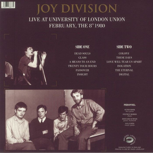 JOY DIVISION (ジョイ・ディヴィジョン) - Live At University Of London Union February, The 8th 1980 (UK 限定復刻再発 LP/NEW)