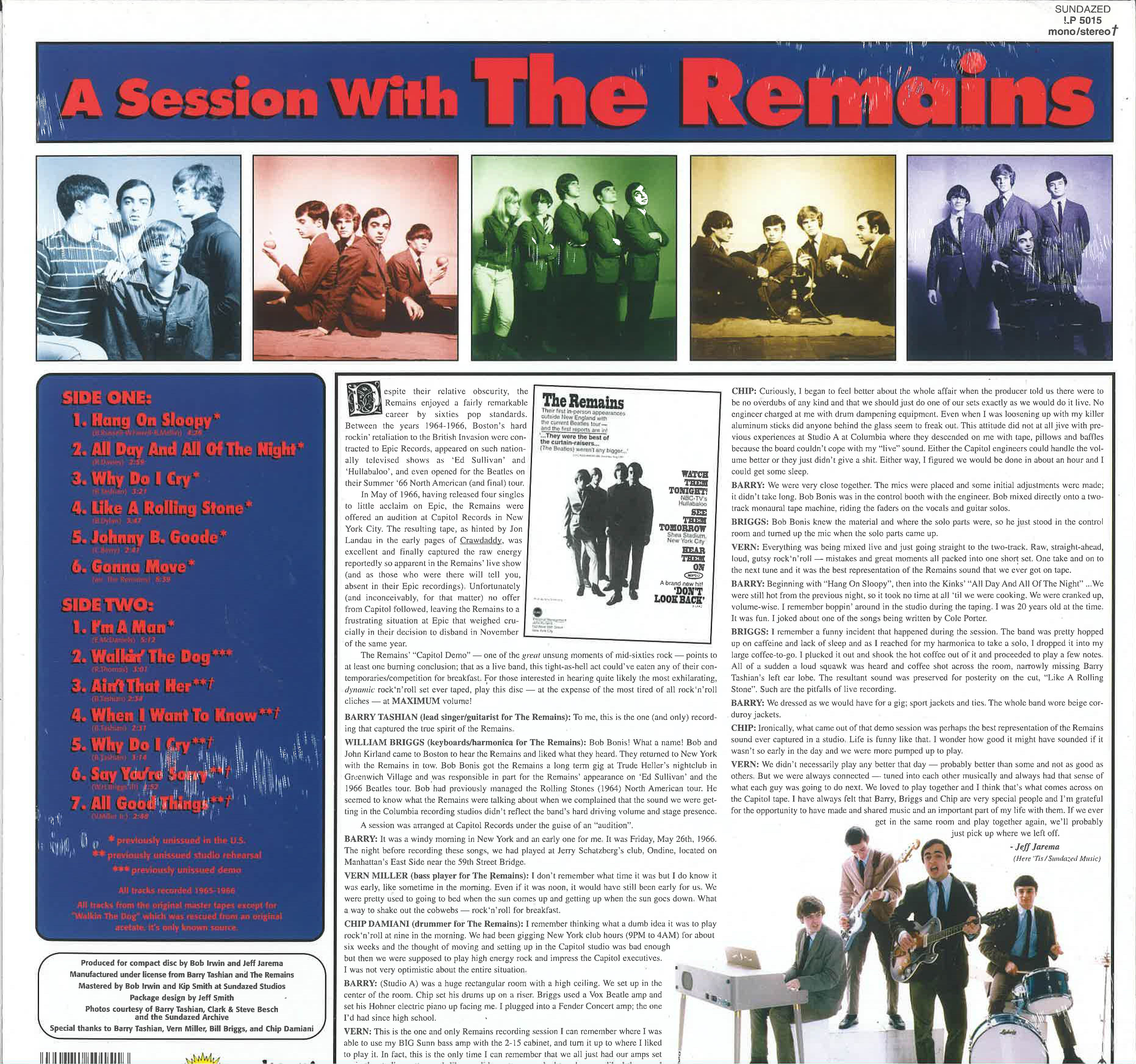 REMAINS (リメインズ) - A Session With The Remains (US Ltd.Reissue Color Vinyl LP/New)