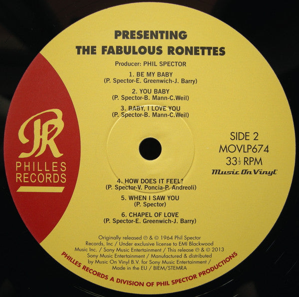 RONETTES (ロネッツ)  - ....Presenting Fabulous The Ronettes feat.Veronica (EU M.O.V 社限定リマスター再発 180g LP/廃盤 New)