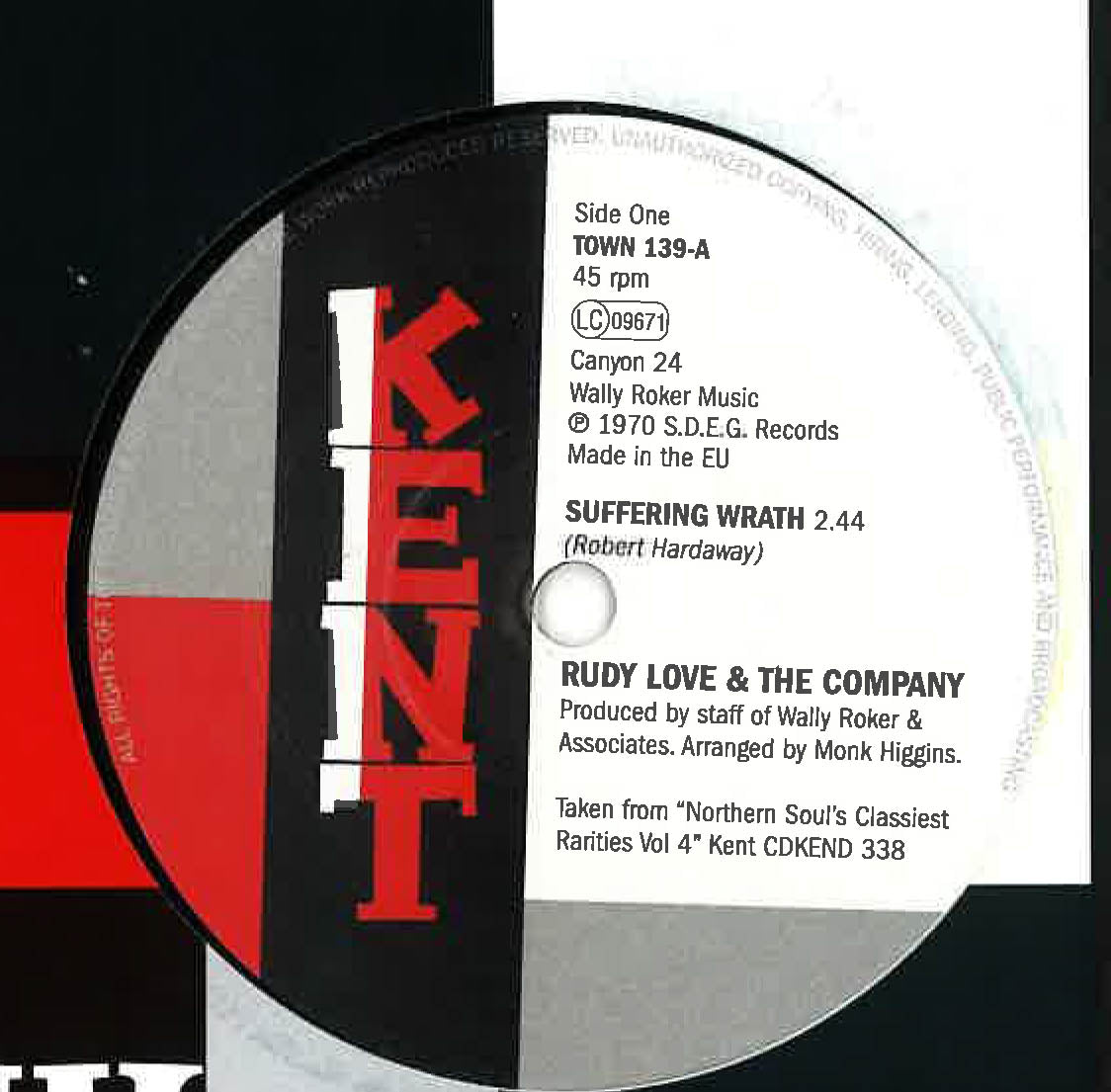 RUDY LOVE & The Company / PERCY MILEM (ルディ・ラブ&ザ・カンパニー) - Suffering Wrath / Call On Me (UK Ltd.Reissue 7"+CS/New)