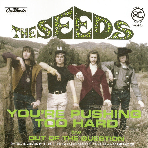 SEEDS (シーズ) - You're Pushing Too Hard (US Ltd. Reissue 7"+PS/New)