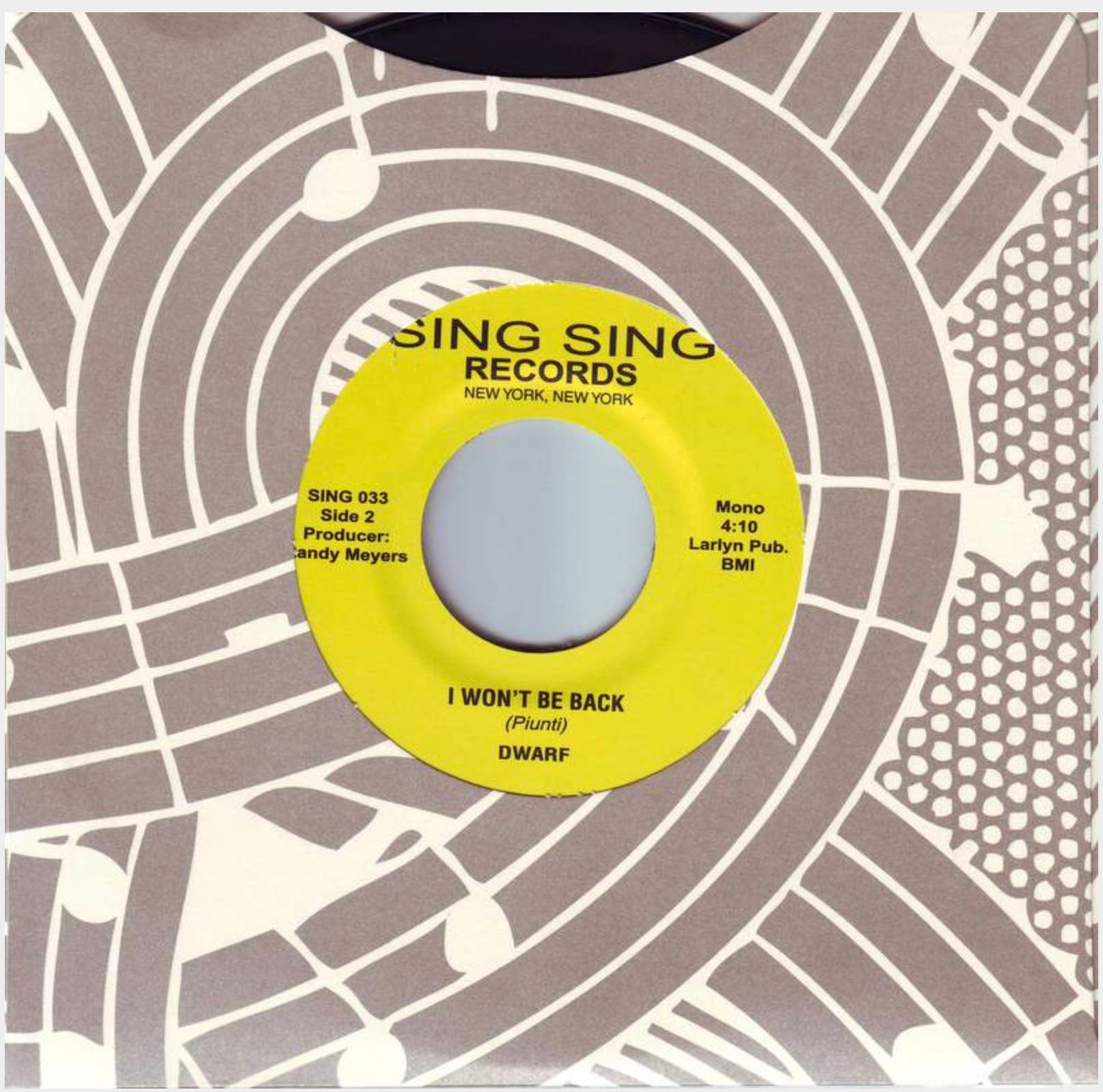 DWARF (ドワーフ) - Gotta Get Louder (US 限定再発モノラル 7"「廃盤 New」)