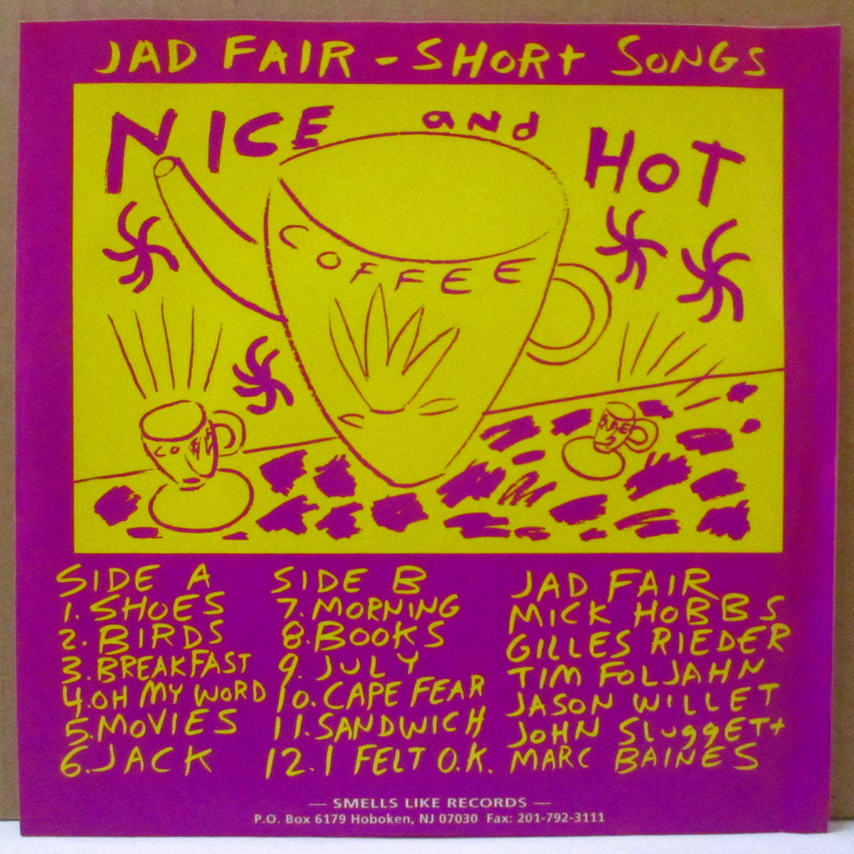 JAD FAIR (ジャド・フェアー) - Short Songs (US Limited 7"-EP/廃盤 NEW)