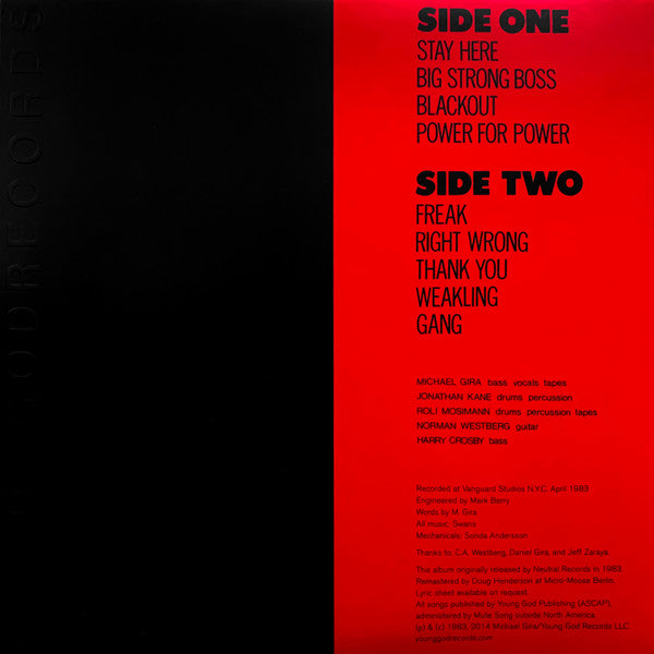 SWANS (スワンズ) - Filth (UK 限定復刻リマスター再発 LP+ポスター/NEW)