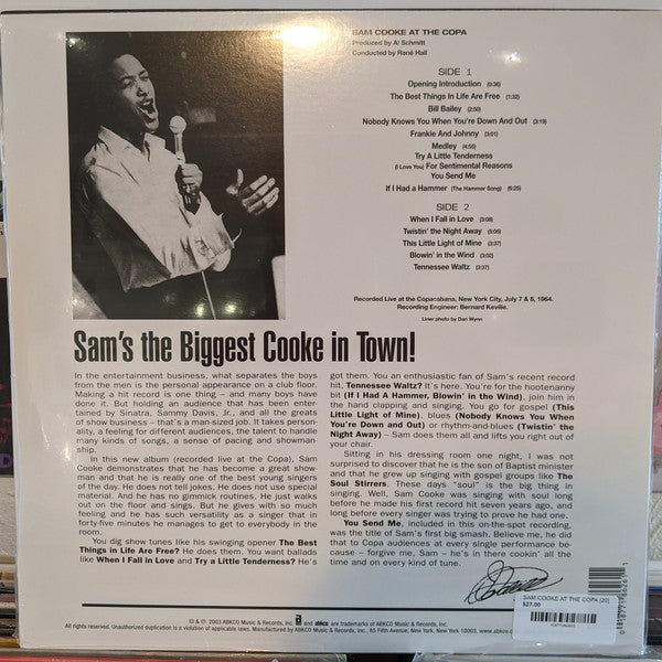 SAM COOKE (サム・クック) - At The Copa (US 限定復刻「高音質リマスター」再発 180g LP/New)