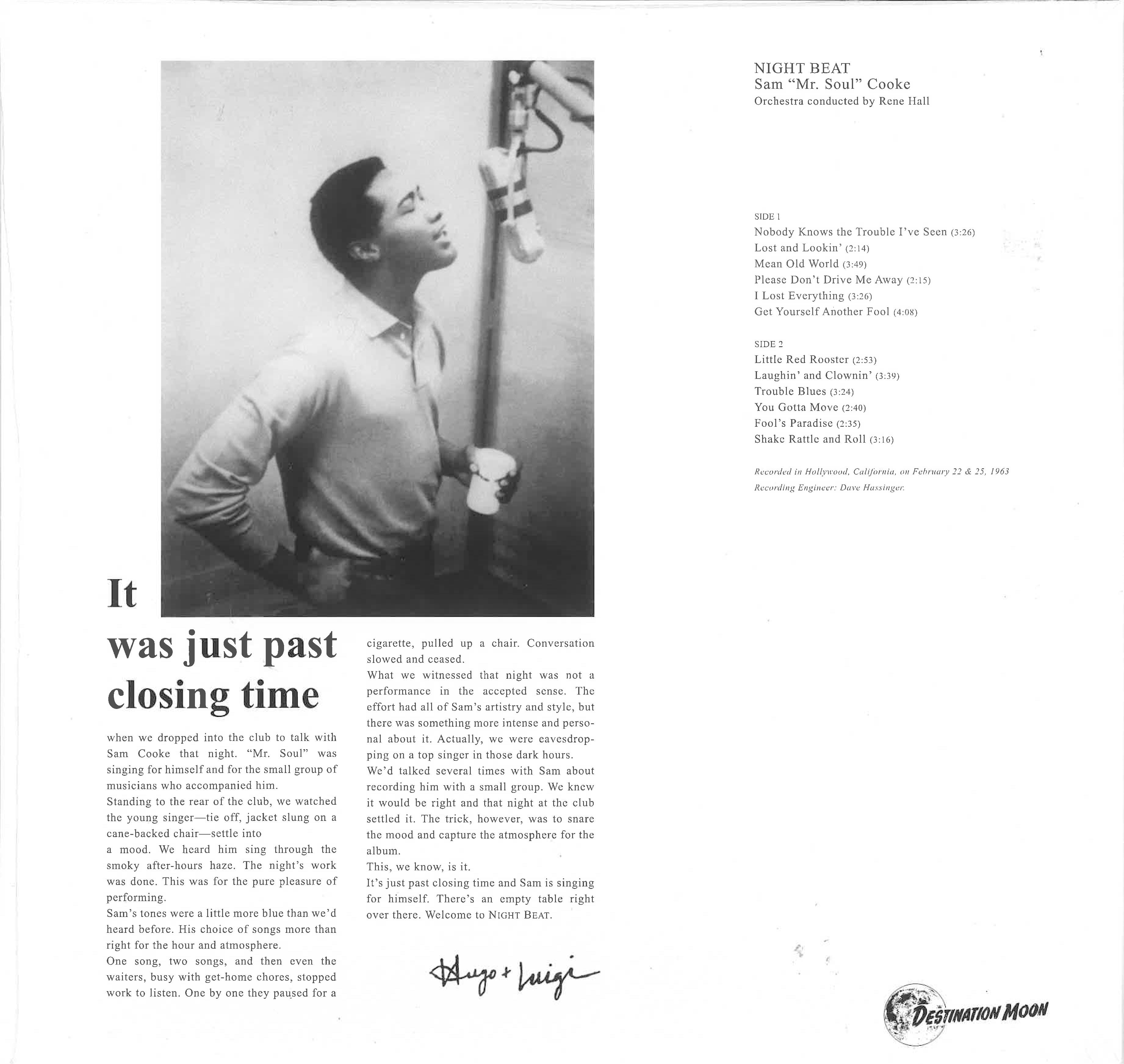 SAM COOKE (サム・クック) - Night Beat (EU限定復刻再発アナログ/New)