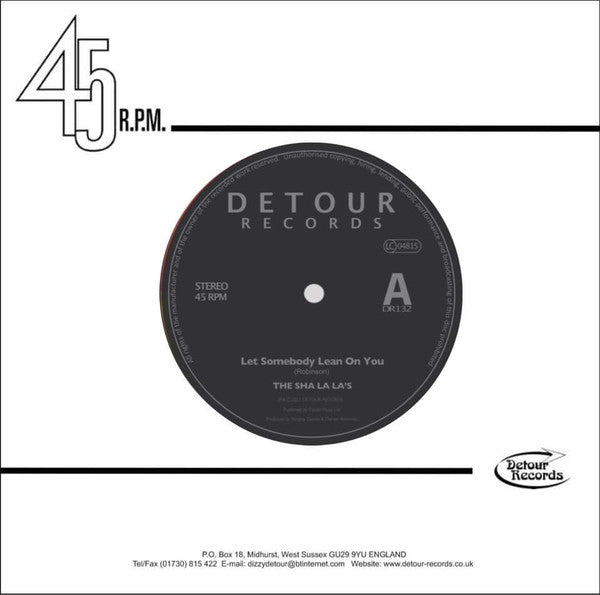SHA LA LA'S (シャ・ラ・ラズ) - Let Somebody Lean On You +2 (UK 150 Limited 7"+CS/New)