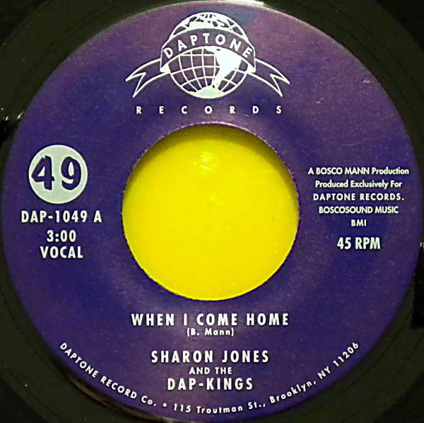 SHARON JONES & THE DAP-KINGS (シャロン・ジョーンズ & ダップキングス) - When I Come Home (US 限定プレス 7"/New)