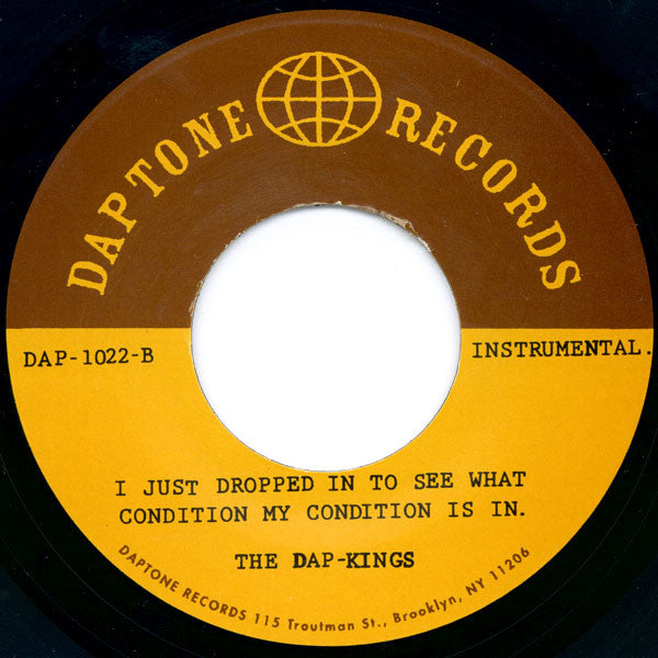 SHARON JONES & THE DAP-KINGS (シャロン・ジョーンズ & ダップキングス) - I Just Dropped In To See What Condition 〜 (US Ltd.7"/New)