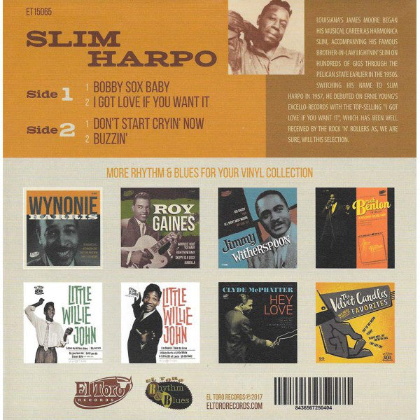 SLIM HARPO (スリム・ハーポ) - Bobby Sox Baby +3 (Spain ジャケ付き再発4曲入り 7"EP/New) エクセロ社名曲シングル集!