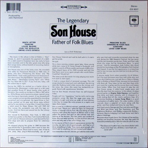 SON HOUSE (サン・ハウス) - The Legendary Son House /Father Of Folk Blues (US Ltd.Reissue 180g LP/New)
